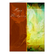 Fall leafs on brown-Thanksgiving Cards