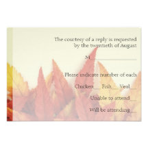 Fall Leaves l Autumn Wedding RSVP Custom Invitation