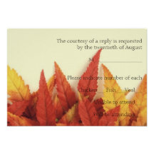 Fall Leaves l Autumn Wedding RSVP Invitation