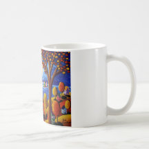 Fall Night Under Moon Sailboats Coffee Mugs