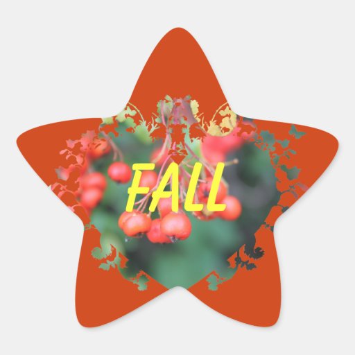 fall red fruits star sign sticker