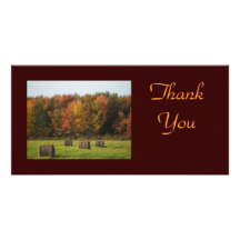 Fall Scene Thank You Photocard Photo Card Template