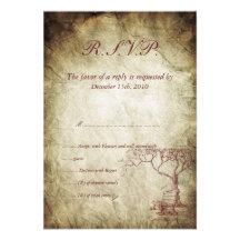 Fall Tree Wedding RSVP Custom Announcement