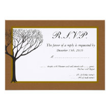 Fall Tree Wedding RSVP Personalized Announcement