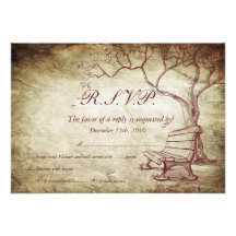 Fall Tree Wedding RSVP Personalized Invitation