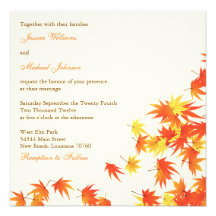 Fall Wedding Personalized Invitation