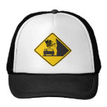 Falling Piano Zone Highway Sign Hats