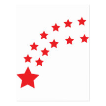 falling red stars post card