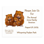 FAMILY REUNION INVITATION, Hamsters, Artwork Postcard