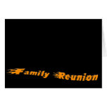 family reunion orange flame text cards