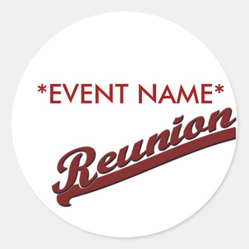 FAMILY REUNION  REUNION BANNER TEXT ROUND STICKERS