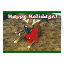 Famous Boxer-Reindeer Greeting Cards