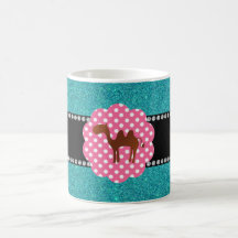 Fancy camel turquoise camel coffee mug