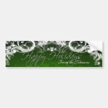 Fancy Emerald Wine Label Bumper Stickers