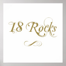 Fancy Gold 18th Birthday Posters