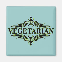 Fancy in Black - Vegetarian Refrigerator Magnet