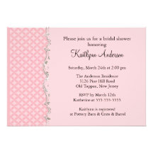 Fancy Pink Trim Bridal Shower Invitation