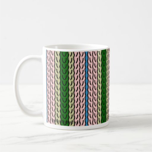 Fancy stripe mug - pink/green