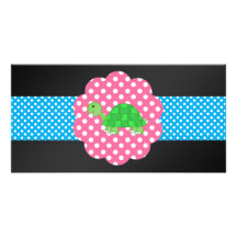 Fancy turtle personalized photo card