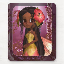 Fantasy Fairy Art Mousepad - African American Fay