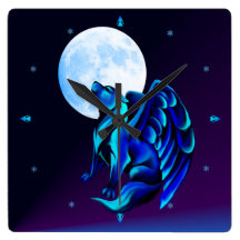 Fantasy Wolf Wallclock
