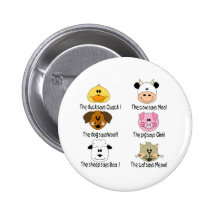 Farm Animals Sounds Pinback Buttons
