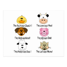Farm Animals Sounds Postcard