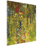 Farm Garden with Crucifix by Gustav Klimt Stretched Canvas Print