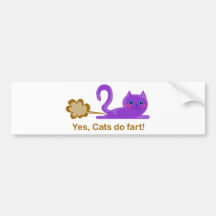 Farting cat, cat farts! bumper stickers