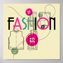 Fashion and Button and Thread Posters