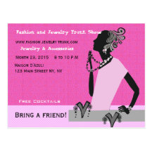 Fashion and Jewellery Trunk Show Postcard