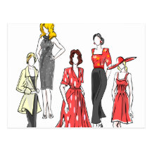 Fashion in Red Post Card