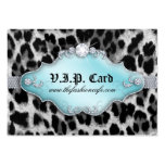 Fashion Jewellery VIP Club Card Leopard Black Blue Business Cards