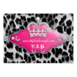 Fashion Jewellery VIP Club Card Leopard Crown Pink Business Card Templates