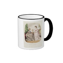 Fashion plate showing ballgowns mug