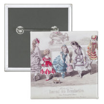 Fashions for Girls, from 'Journal des Pinback Button