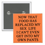 fat joke pinback button