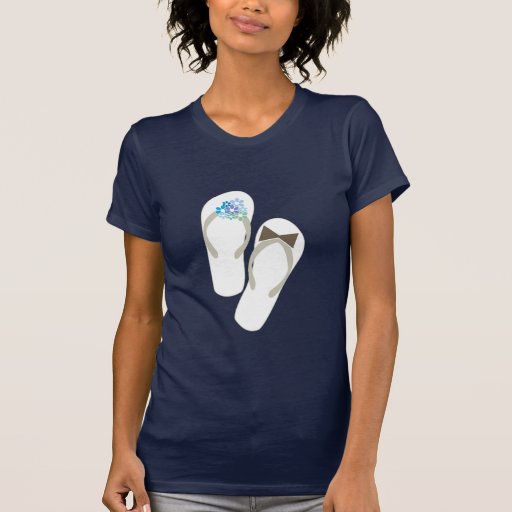 fatfatin Beach Blue Flip Flops Wedding T-shirt