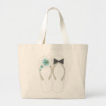 fatfatin Beach Hibiscus Flip Flops Wedding Gift Canvas Bag