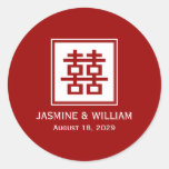 fatfatin Double Happiness Square Stamp Wedding Sti Stickers