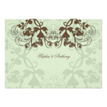 fatfatin Floral Flourish Coffee Wedding Invitation