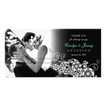 fatfatin Floral Paisley White Wedding TQ Card Personalized Photo Card