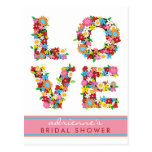 fatfatin LOVE Spring Flowers Bridal Shower Invite Postcards