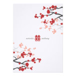 fatfatin Red Sakuras Double Happiness Wedding Custom Invites