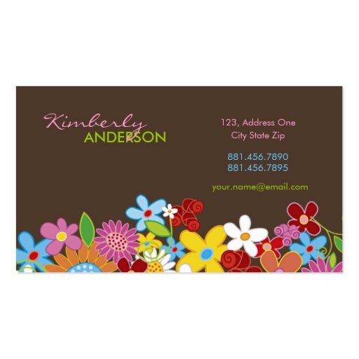 fatfatin Spring Flowers Garden Custom Profile Card Business Card Templates