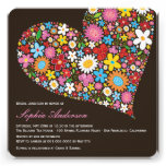 fatfatin Spring Flowers Heart Bridal Shower Invite
