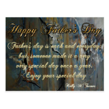Father Day Metallic Masculine Card Postcard
