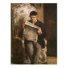 Father Of The Artist Reading by Cezanne, Fine Art Post Cards