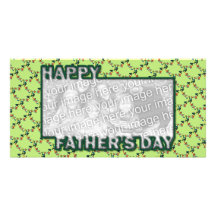 Fathers Day Cut Out ADD YOUR PHOTO Frogs Customized Photo Card