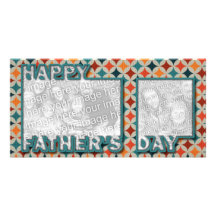 Fathers Day Cut Out ADD YOUR PHOTO Jewel Stars Customized Photo Card